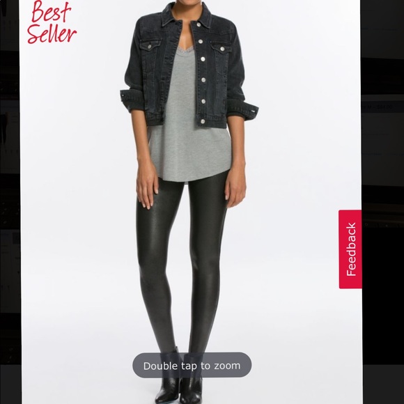 SPANX Faux Leather Leggings-Petite Fit - Picture 4 of 5